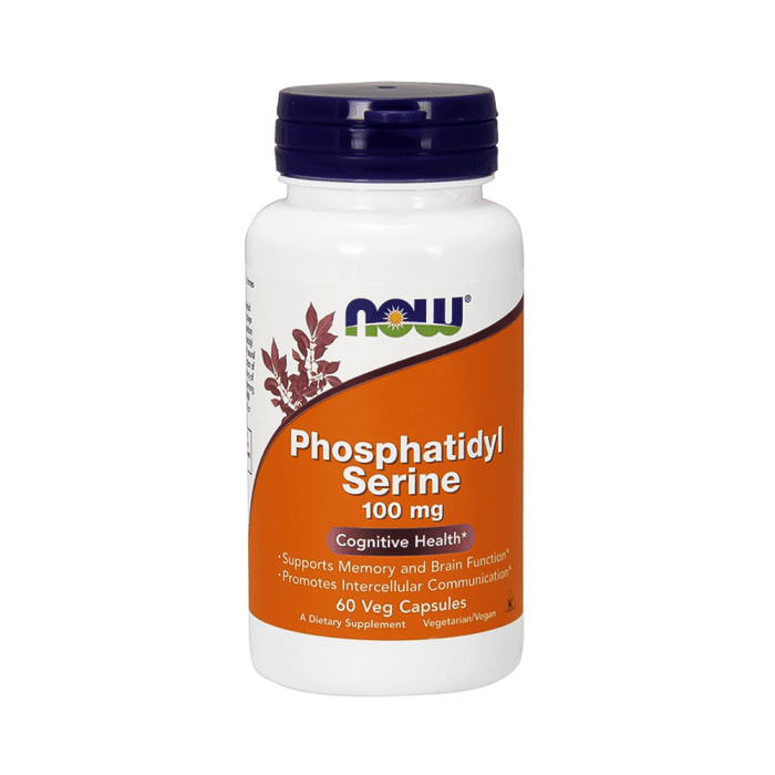 NOW PHOSPHATIDYL SERINE 100 MG, 60 kapsulių