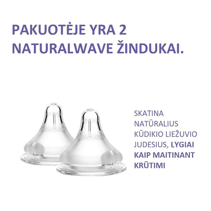 LANSINOH vidutinio pratekėjimo žindukas MEDIUM FLOW, M dydis, nuo 3 mėn., 2 vnt.-2