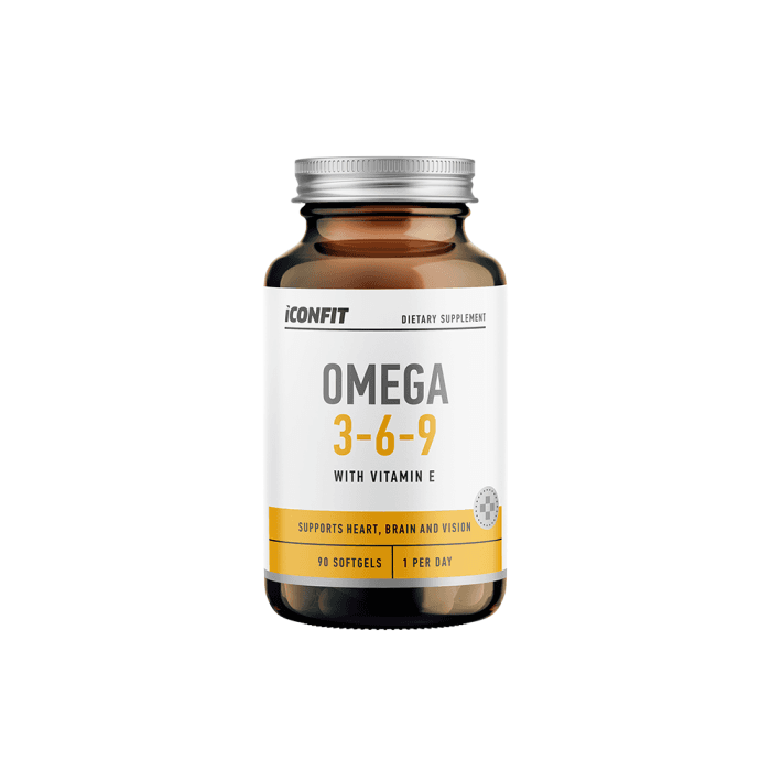 ICONFIT omega 3, 6, 9 su vitaminu E, 1000 MG, 90 minkštų kapsulių