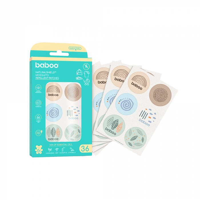BABOO NaturalShield lipdukai nuo uodų, 36 vnt, 36 vnt.