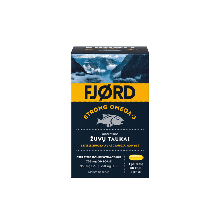 FJØRD STRONG OMEGA-3 žuvų taukai, 80 kapsulių-2