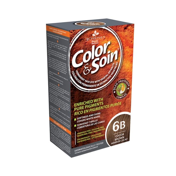 COLOR & SOIN plaukų dažai be amoniako 6B Cocoa Brown, 135 ml