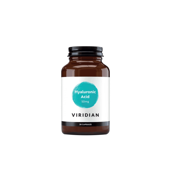 VIRIDIAN HYALURONIC ACID 200 MG, 30 kapsulių