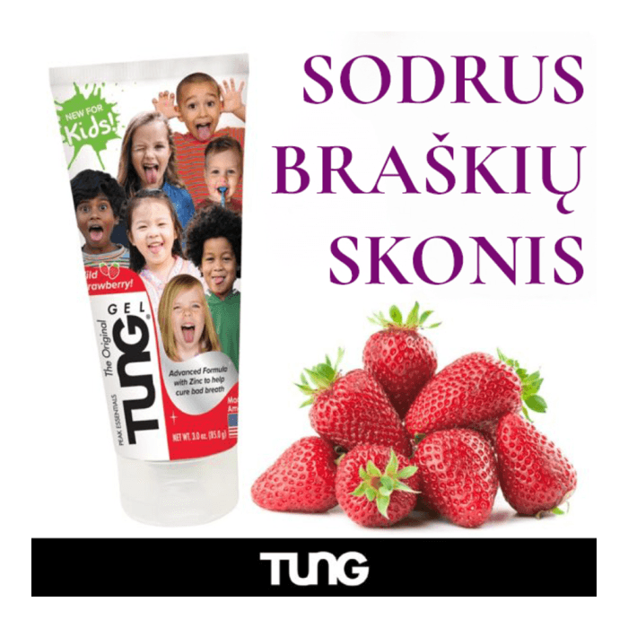 TUNG, STRAWBERRY gelis liežuvio valymui, braškių skonio, 85 g-1