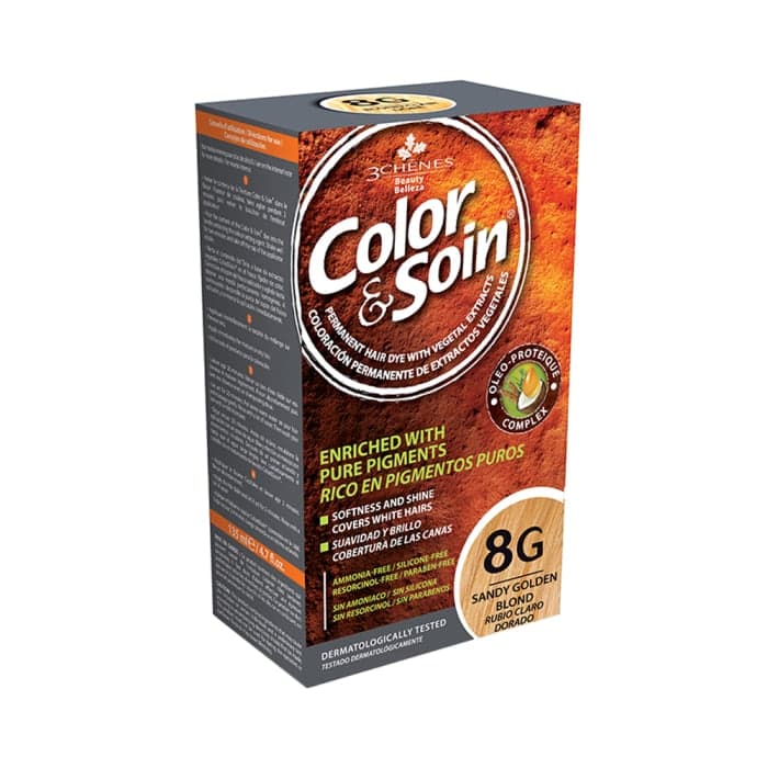 COLOR & SOIN plaukų dažai be amoniako 8G Sandy Golden Blond, 135 ml