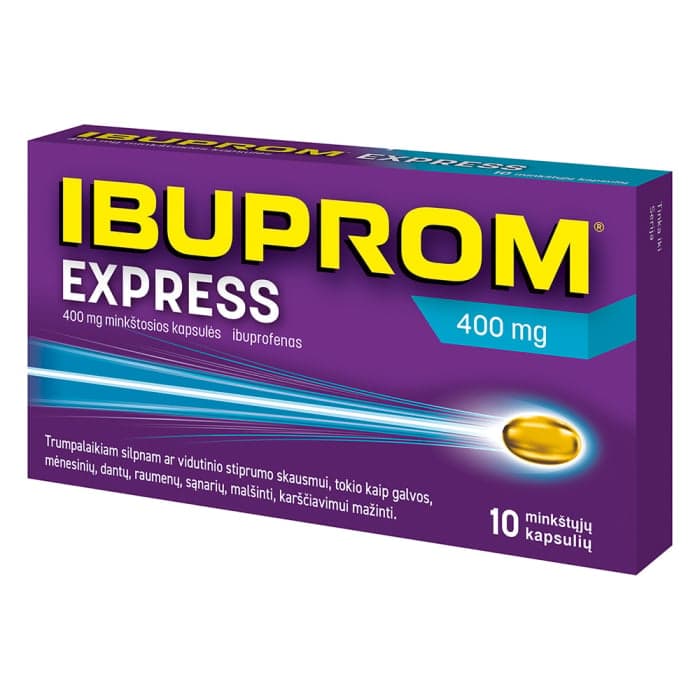 IBUPROM EXPRESS, 400 mg, minkštosios kapsulės, N10