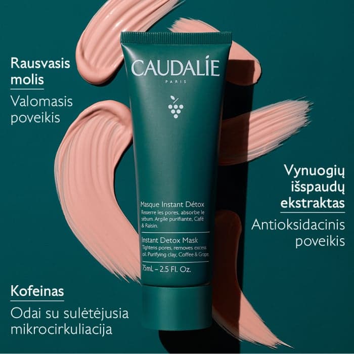 CAUDALIE valomoji veido kaukė riebiai odai INSTANT DETOX MASK, 75 ml-1