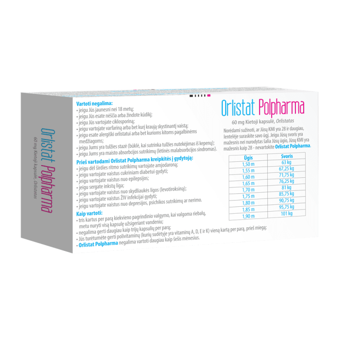 Orlistat Polpharma, kietosios kapsulės, N42-2