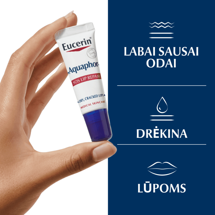 EUCERIN lūpų balzamas labai sausai odai AQUAPHOR SOS, nuo 3 m., 10 ml-2