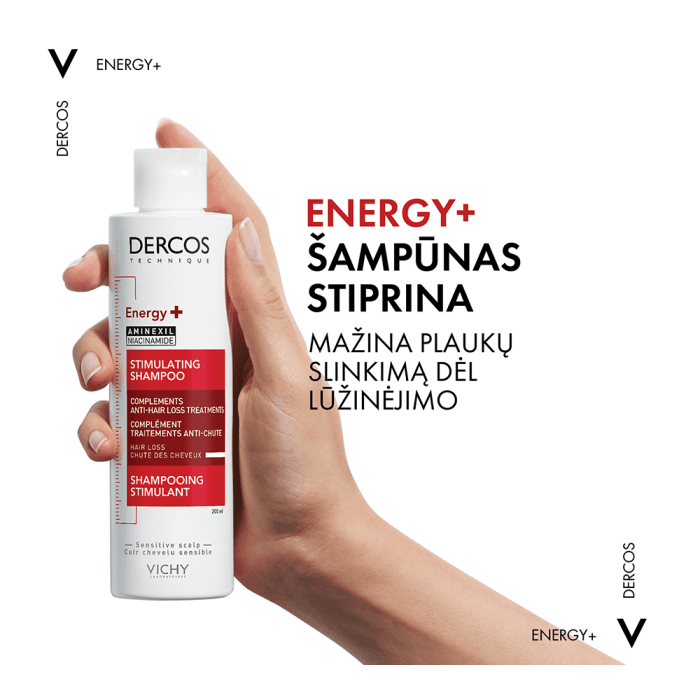 VICHY  šampūnas slenkantiems plaukams DERCOS ENERGISING, 400 ml-1