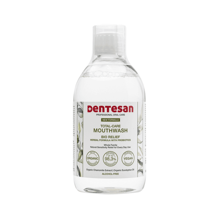 DENTESAN burnos skalavimo skystis su probiotikais BIO RELIEF, 500 ml