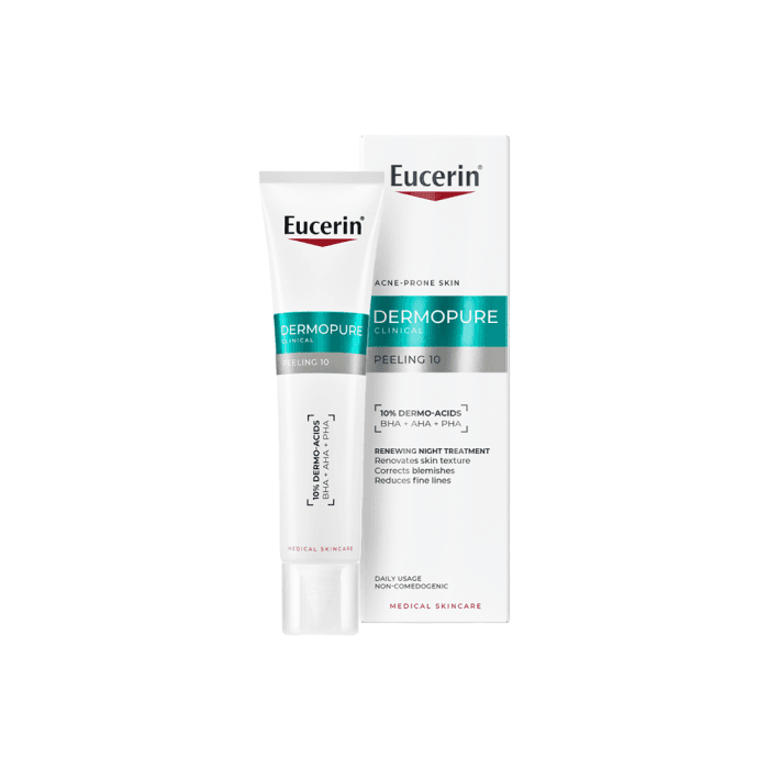 EUCERIN, šveičiamoji naktinė priemonė, DERMOPURE CLINICAL, 40 ml