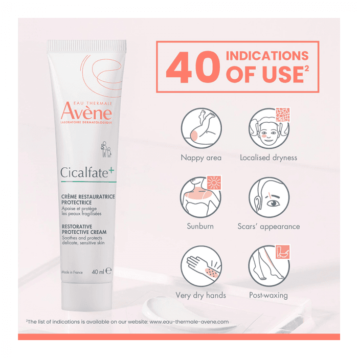 EAU THERMALE AVENE apsauginis kremas pažeistai odai CICALFATE+, 40 ml-2
