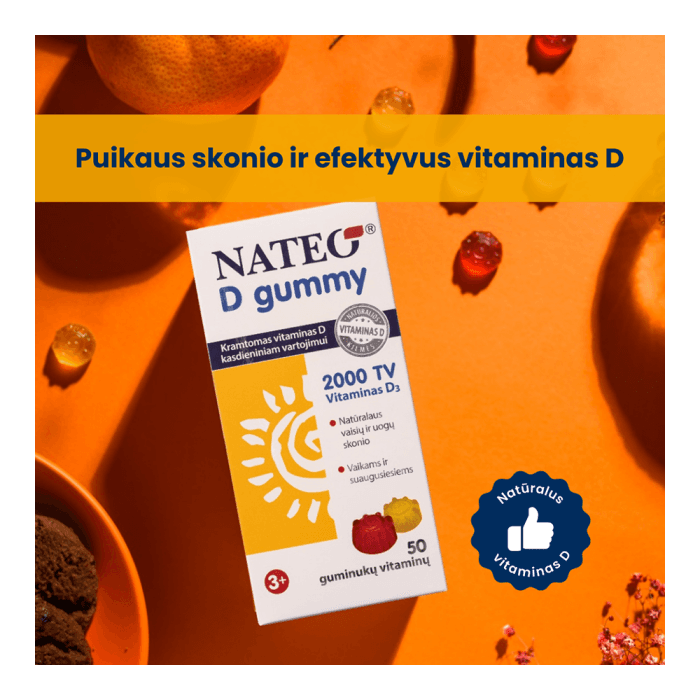 NATEO® D gummy 2000 TV, 50 guminukų-2