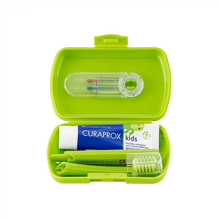 CURAPROX KIDS KELIONINIS RINKINYS Travel Set, žalias, 1 vnt.-1