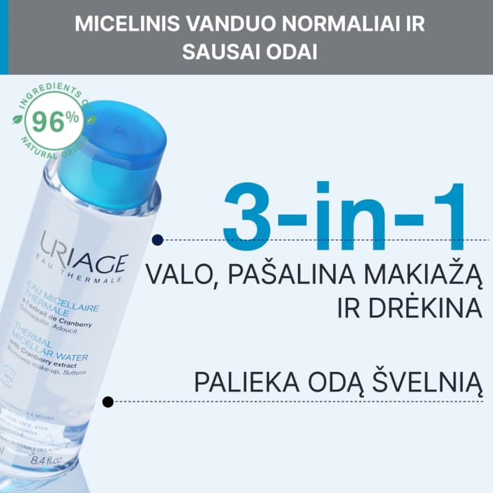 URIAGE valomasis micelinis vanduo normaliai ir sausai odai, 250 ml-2