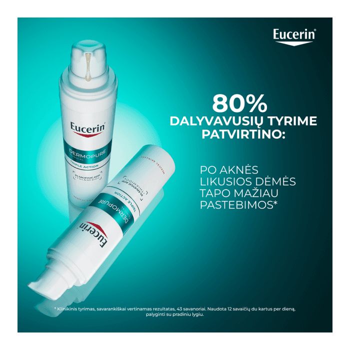 EUCERIN trigubo poveikio koreguojamasis fluidas riebiai, į aknę linkusiai odai DERMOPURE CLINICAL, 40 ml-2