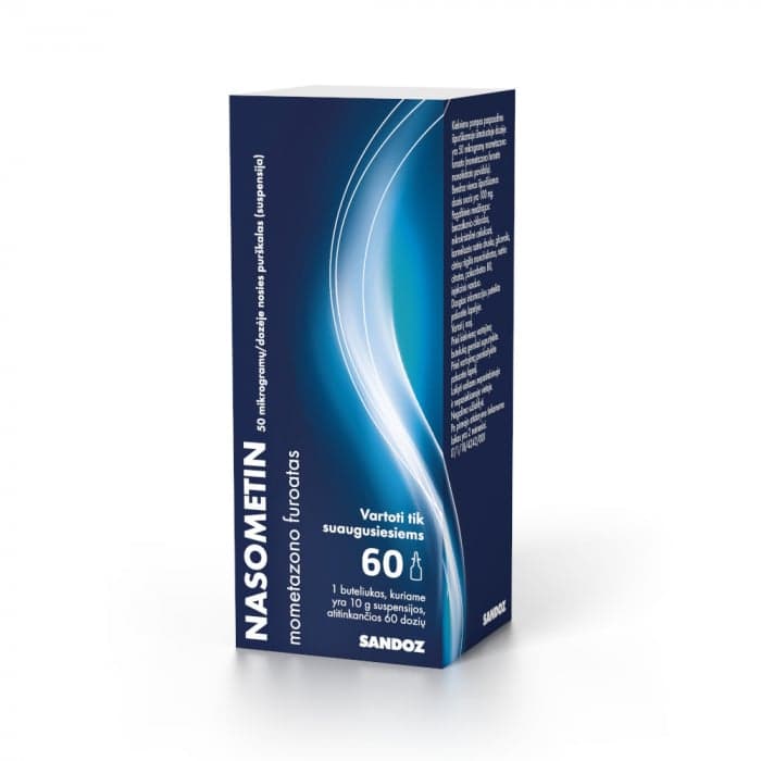 NASOMETIN, 50µg/dozėje, nosies purškalas, suspensija, N1