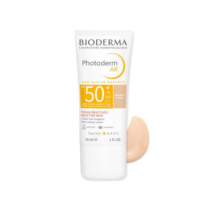 BIODERMA apsauginis kremas nuo saulės į raudonį linkusiai odai su išsiplėtusiais kapiliarais PHOTODERM AR, SPF50+, 30 ml-1