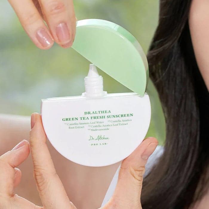 DR.ALTHEA GREEN TEA FRESH SUNSCREEN SPF50 apsauginis veido kremas nuo saulės, 45 ml-1