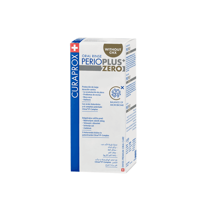 CURAPROX burnos skalavimo skystis Perio plus Zero be CHX, 200 ml