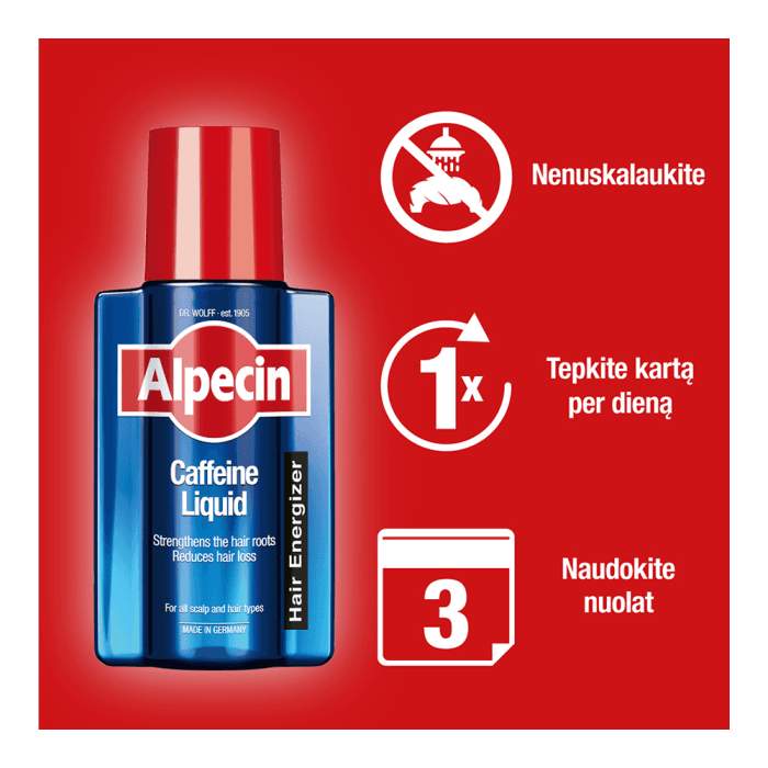 ALPECIN losjonas su kofeinu nuo plaukų slinkimo, 200 ml-1