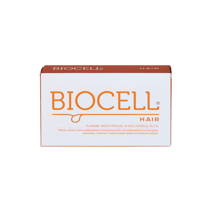 BIOCELL HAIR maisto papildas plaukams, 60 kapsulių