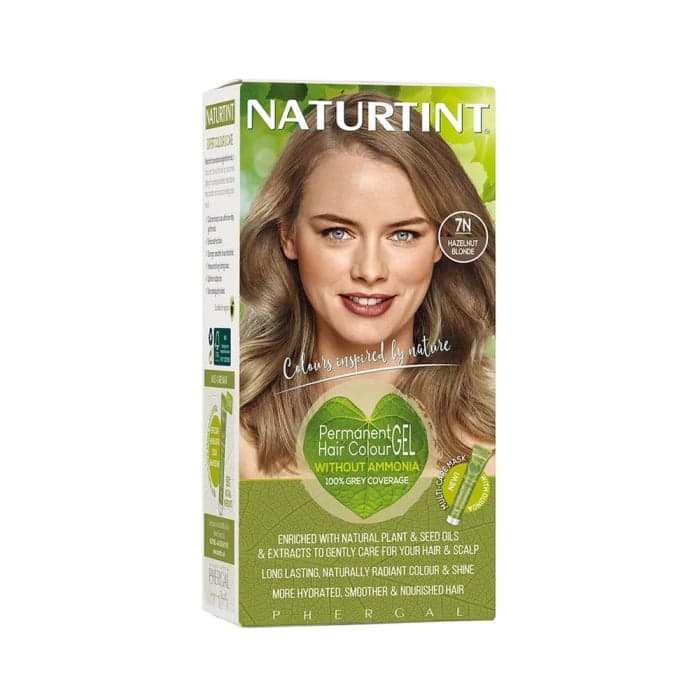 NATURTINT ilgalaikiai plaukų dažai be amoniako NATURALLY BETTER, 7N HAZELNUT BLONDE, bekvapiai, 170 ml