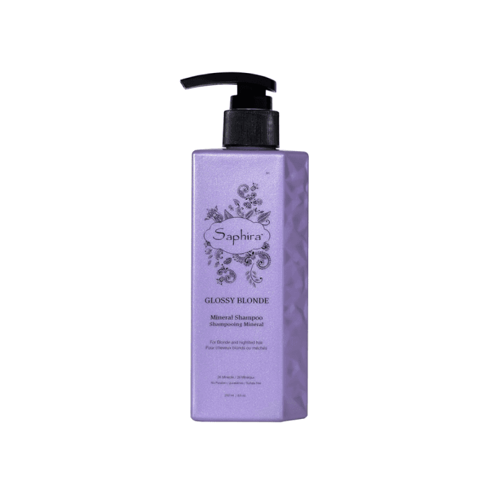 SAPHIRA šampūnas šviesiems plaukams GLOSSY BLONDE, 250 ml