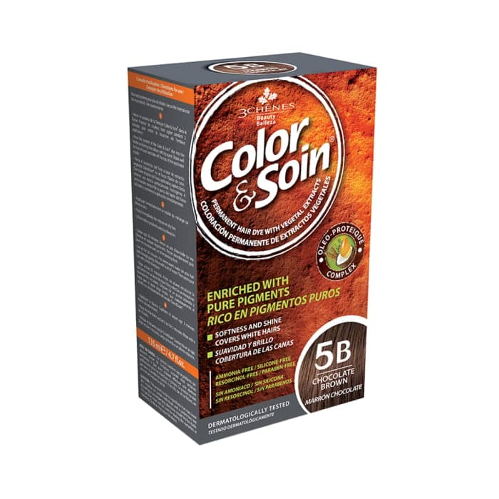 COLOR & SOIN plaukų dažai be amoniako 5B Chocolate Brown, 135 ml