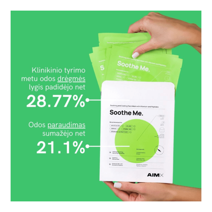 AIMX raminanti lakštinė veido kaukė su peptidais SOOTHE ME, 1 vnt.-1