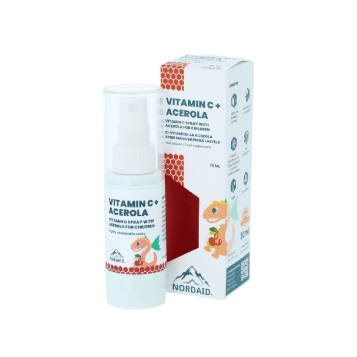 NORDAID purškiamas vitaminas C + acerola vaikams, 30 ml-1