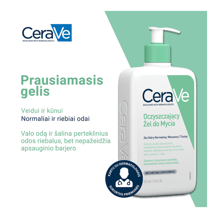 CERAVE valomasis veido ir kūno gelis, 473 ml-1