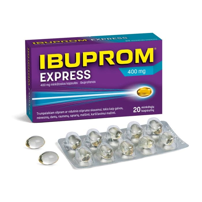 IBUPROM EXPRESS, 400 mg, minkštosios kapsulės, N20-1
