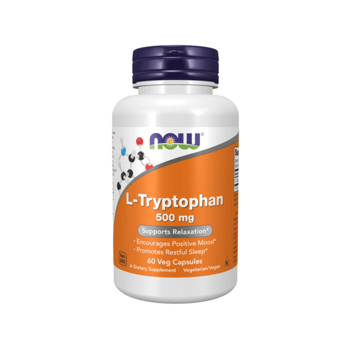 NOW L-Tryptophan 500 mg, 60 kapsulių