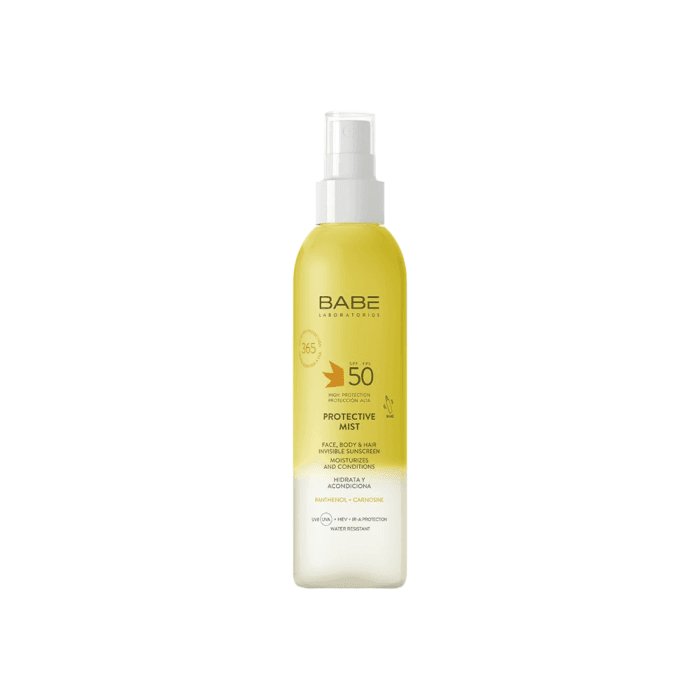 BABÉ SUN dvifazė apsauginė dulksna veidui, kūnui ir plaukams SPF50, 150 ml