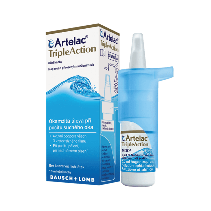 ARTELAC akių lašai TRIPLE ACTION, 10 ml