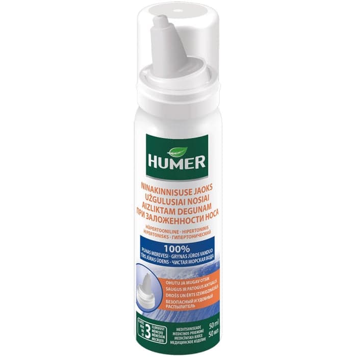 HUMER hipertoninis jūros vanduo užgulusiai nosiai, 50 ml-1