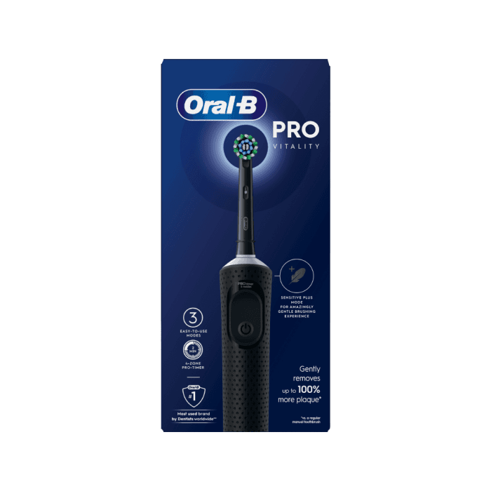 ORAL-B elektrinis dantų šepetėlis POC VITALITY PRO, juoda spalva, 1 vnt.