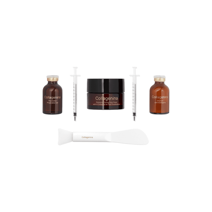 COLLAGENINA stangrinantis intensyvios veido odos priežiūros kurso rinkinys su 6 kolagenais, 2 lygis, 2 x 30 ml, 1 x 50 ml, 1 vnt.-1