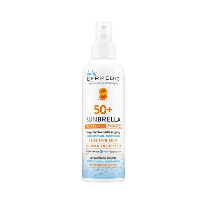 DERMEDIC SUNBRELLA BABY purškiamasis apsauginis pienelis nuo saulės vaikams, SPF 50+, 150 ml