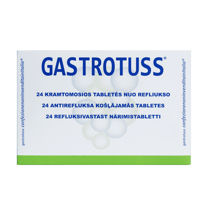 GASTROTUSS tabletės nuo refliukso, 24 kramtomosios tabletės-1