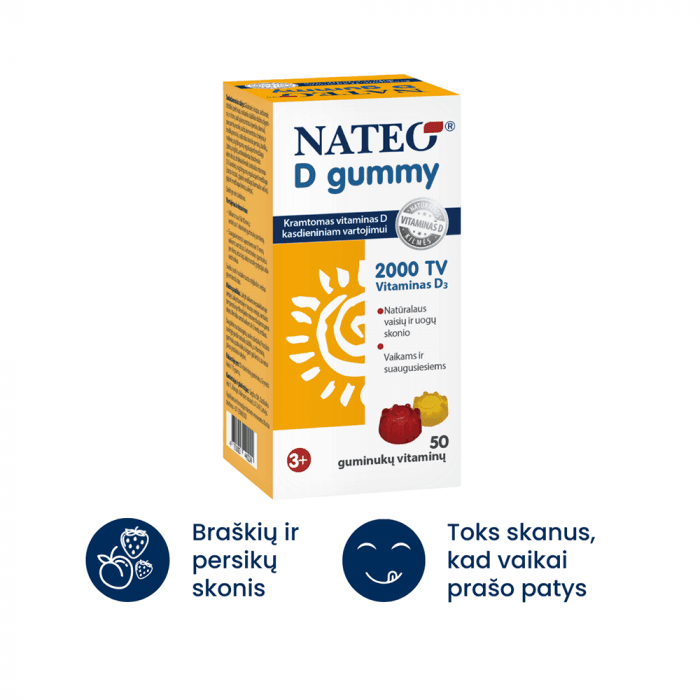 NATEO® D gummy 2000 TV, 50 guminukų-1