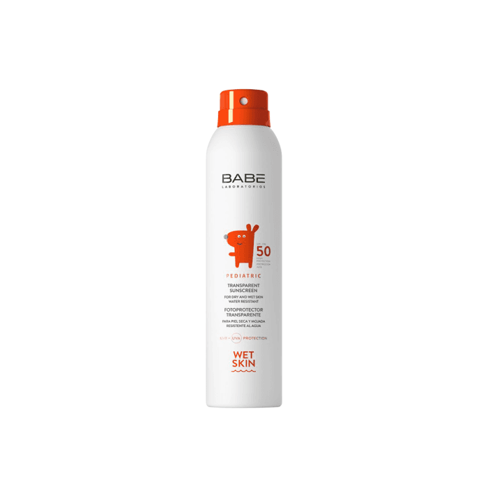 BABÉ skaidri apsauginė dulksna drėgnai odai PEDIATRIC, SPF 50+, nuo 3 m., 200 ml