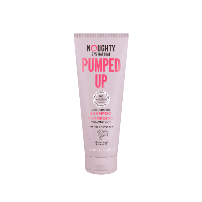 NOUGHTY plaukų apimtį didinantis šampūnas ploniems, suglebusiems plaukams PUMPED UP, 250 ml