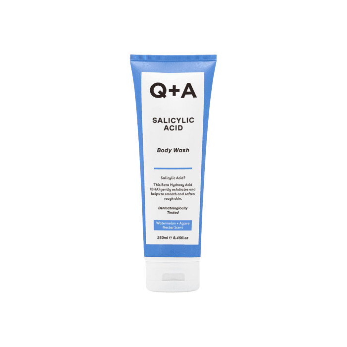 Q+A kūno prausiklis su salicilo rūgštimi, 250 ml