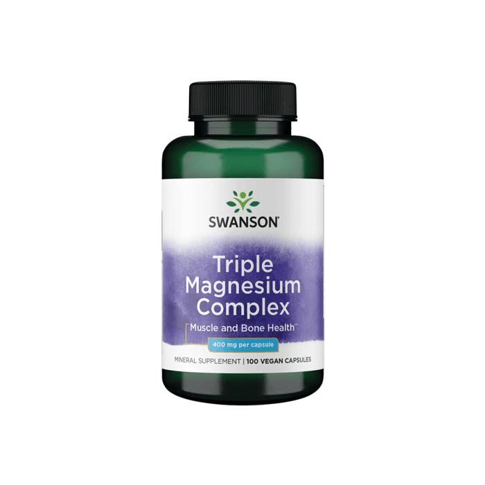 SWANSON, Trigubas Magnio Kompleksas 400 Mg, 100 kapsulių