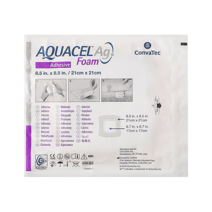 AQUACEL lipnus silikoninis tvarstis AG FOAM, 21 x 21 cm, 5 vnt.-1