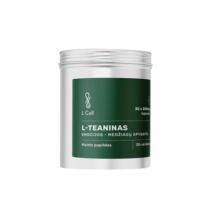 L CELL L-Teaninas, kapsulės 200 mg, 30 kapsulių