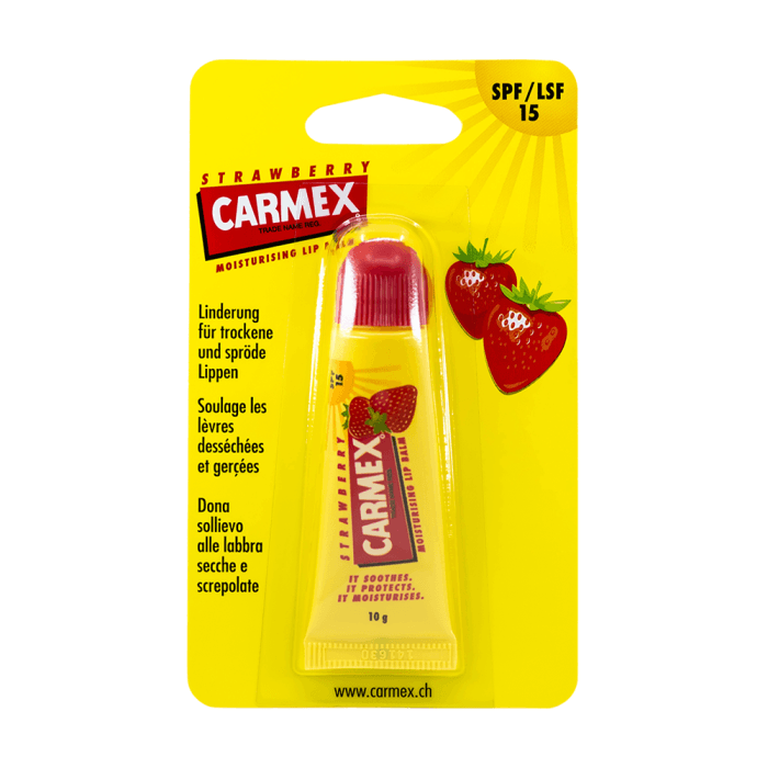CARMEX lūpų balzamas, SPF 15, braškių kvapo, 10 g-1